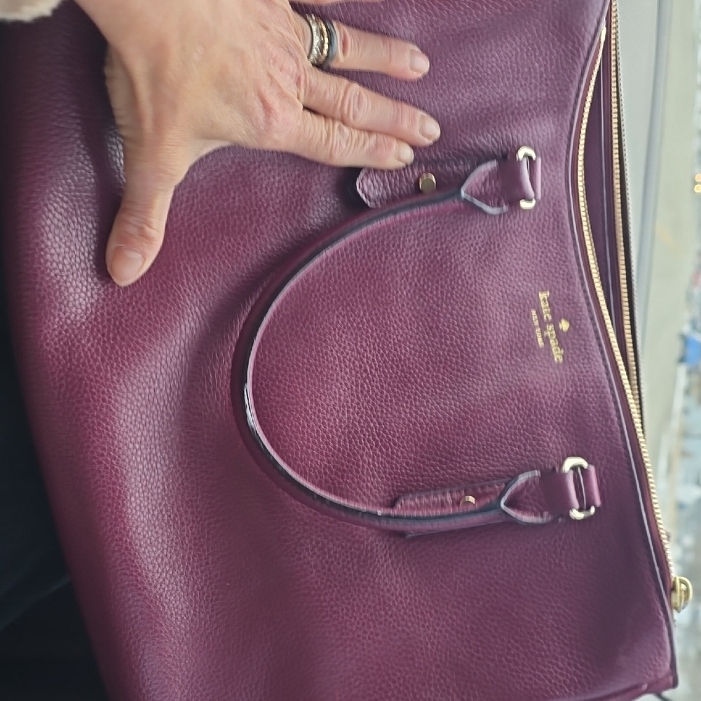 Kate Spade Purple Tote with Gold Emblem